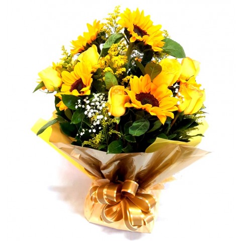 Arranjo com Girassois e Rosas Amarelas no Floral